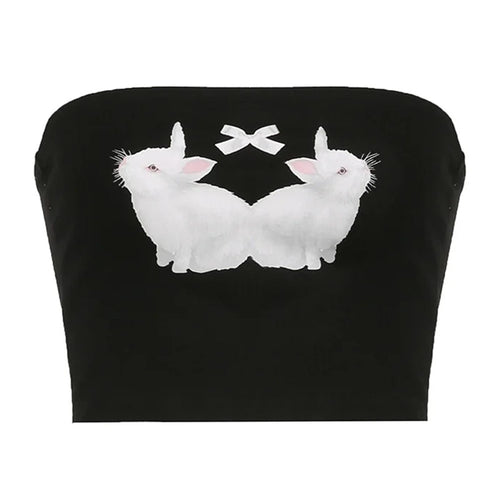 Boogzel Apparel Y2K Rabbit Print Tube Top