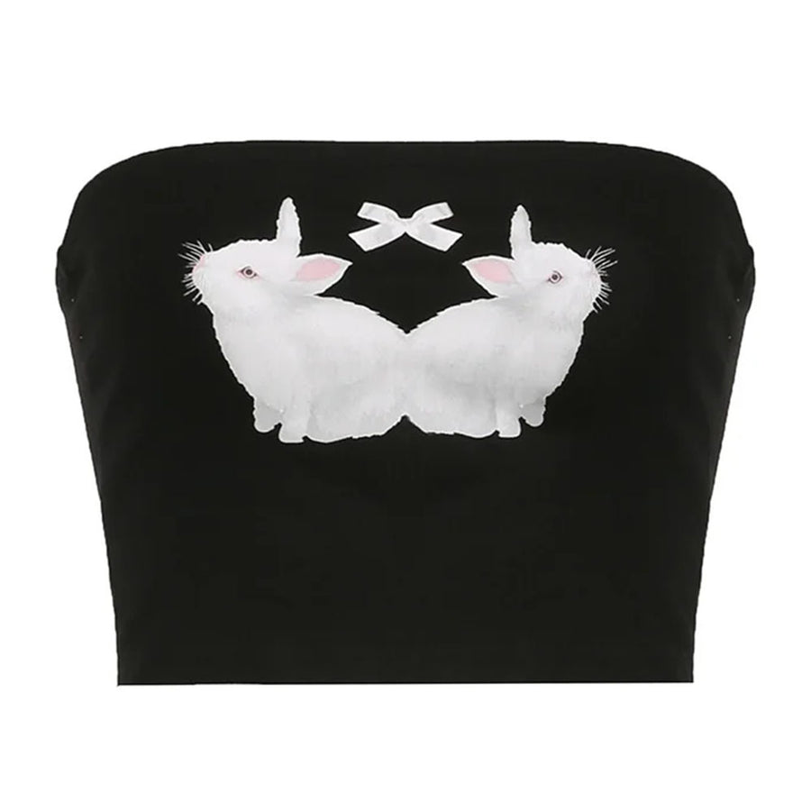 Boogzel Apparel Y2K Rabbit Print Tube Top