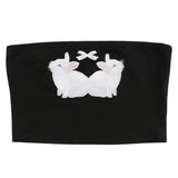 Boogzel Apparel Y2K Rabbit Print Tube Top, view 4