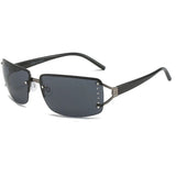 Boogzel Apparel Y2K Rectangle Rimless Glasses, view 3