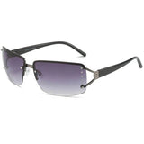 Boogzel Apparel Y2K Rectangle Rimless Glasses, view 4