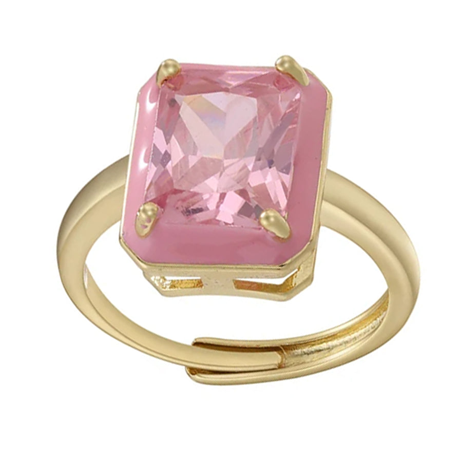 Boogzel Apparel Y2K Rectangular Rhinestone Ring