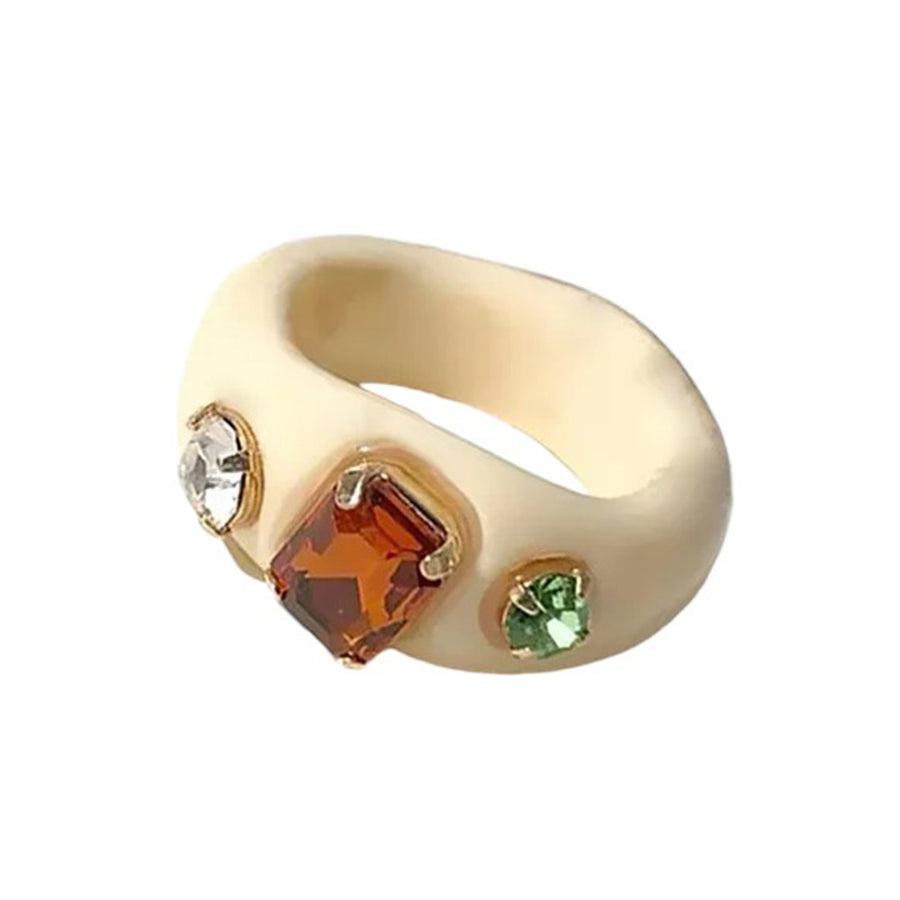 Boogzel Apparel Y2K Rhinestone Acrylic Ring
