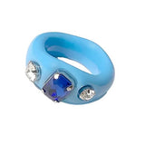Boogzel Apparel Y2K Rhinestone Acrylic Ring, view 2