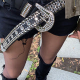 Boogzel Apparel Y2K Rhinestone Belt, view 3