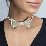 Boogzel Apparel Y2K Style Rhinestone Bow Necklace, view 3
