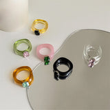 Boogzel Apparel Y2K Rhinestone Chunky Ring, view 2