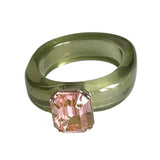 Boogzel Apparel Y2K Rhinestone Chunky Ring, view 4