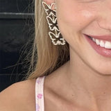 Boogzel Apparel Y2K Rhinestone Drop Earrings, view 4