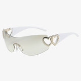 Boogzel Apparel Y2K Rhinestone Heart Sunglasses, view 3