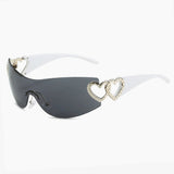 Boogzel Apparel Y2K Rhinestone Heart Sunglasses, view 4