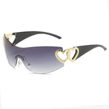 Boogzel Apparel Y2K Rhinestone Heart Sunglasses, view 5
