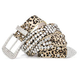 Boogzel Apparel Y2K Rhinestone Leopard Belt, view 5