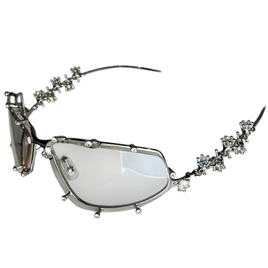 Boogzel Apparel Y2K Rhinestone Rimless Sunglasses