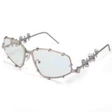 Boogzel Apparel Y2K Rhinestone Rimless Sunglasses, view 3