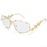 Boogzel Apparel Y2K Rhinestone Rimless Sunglasses, view 4