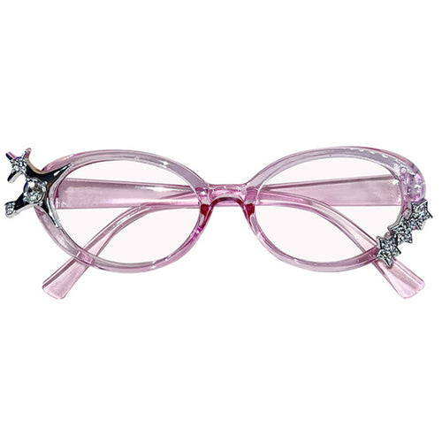 Boogzel Apparel Y2K Rhinestone Stars Oval Glasses