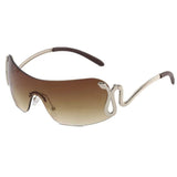 Boogzel Apparel Y2K Snake Rimless Sunglasses, view 2