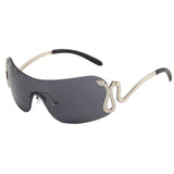 Boogzel Apparel Y2K Snake Rimless Sunglasses, view 4