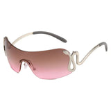 Boogzel Apparel Y2K Snake Rimless Sunglasses, view 5