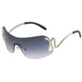 Boogzel Apparel Y2K Snake Rimless Sunglasses, view 6