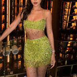 Boogzel Apparel Y2K Sequin Bra Top + Mini Skirt Co-Ord, view 2