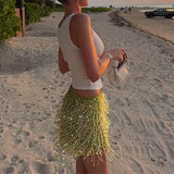 Boogzel Apparel Y2K Sequin Bra Top + Mini Skirt Co-Ord, view 5