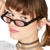 Boogzel Apparel Y2K Skinny Oval Sunglasses, view 4