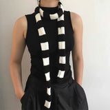 Boogzel Apparel Y2K Skinny Striped Scarf, view 3