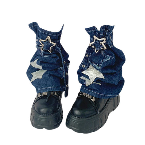 Boogzel Apparel Y2K Star Denim Leg Warmers