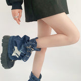 Boogzel Apparel Y2K Star Denim Leg Warmers, view 3