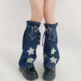 Boogzel Apparel Y2K Star Denim Leg Warmers, view 4