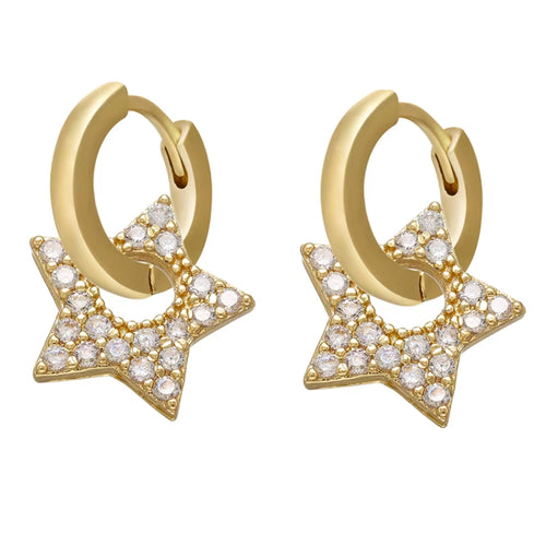 Boogzel Apparel Y2K Star Drop Hoops Earrings