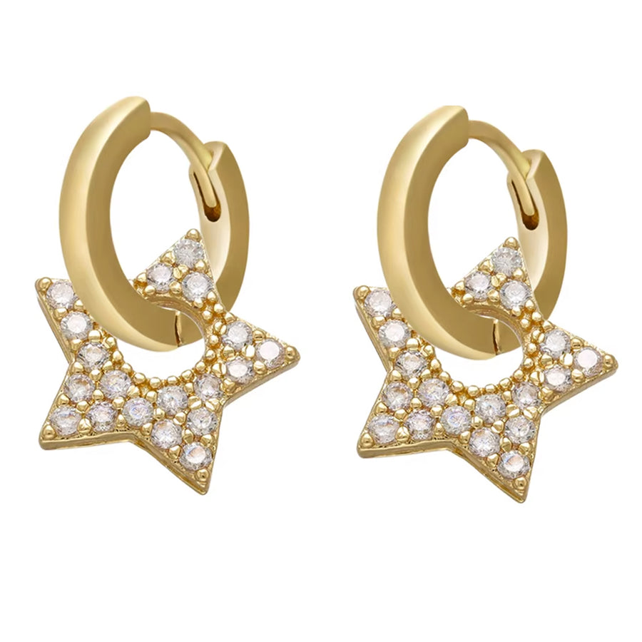 Boogzel Apparel Y2K Star Drop Hoops Earrings