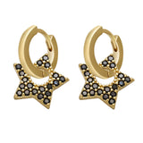 Boogzel Apparel Y2K Star Drop Hoops Earrings, view 3