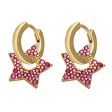 Boogzel Apparel Y2K Star Drop Hoops Earrings, view 4