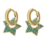 Boogzel Apparel Y2K Star Drop Hoops Earrings, view 5