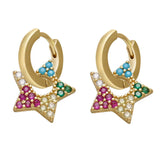 Boogzel Apparel Y2K Star Drop Hoops Earrings, view 6
