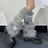 Boogzel Apparel Y2K Star Fuzzy Leg Warmers, view 6