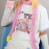 Boogzel Apparel Y2K Star Fairy Fuzzy Scarf, view 6