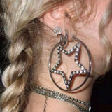 Boogzel Apparel Y2K Star Hoop Earrings, view 2