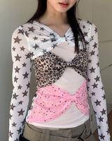 Boogzel Apparel Y2K Star Mesh Long Sleeve Top, view 2