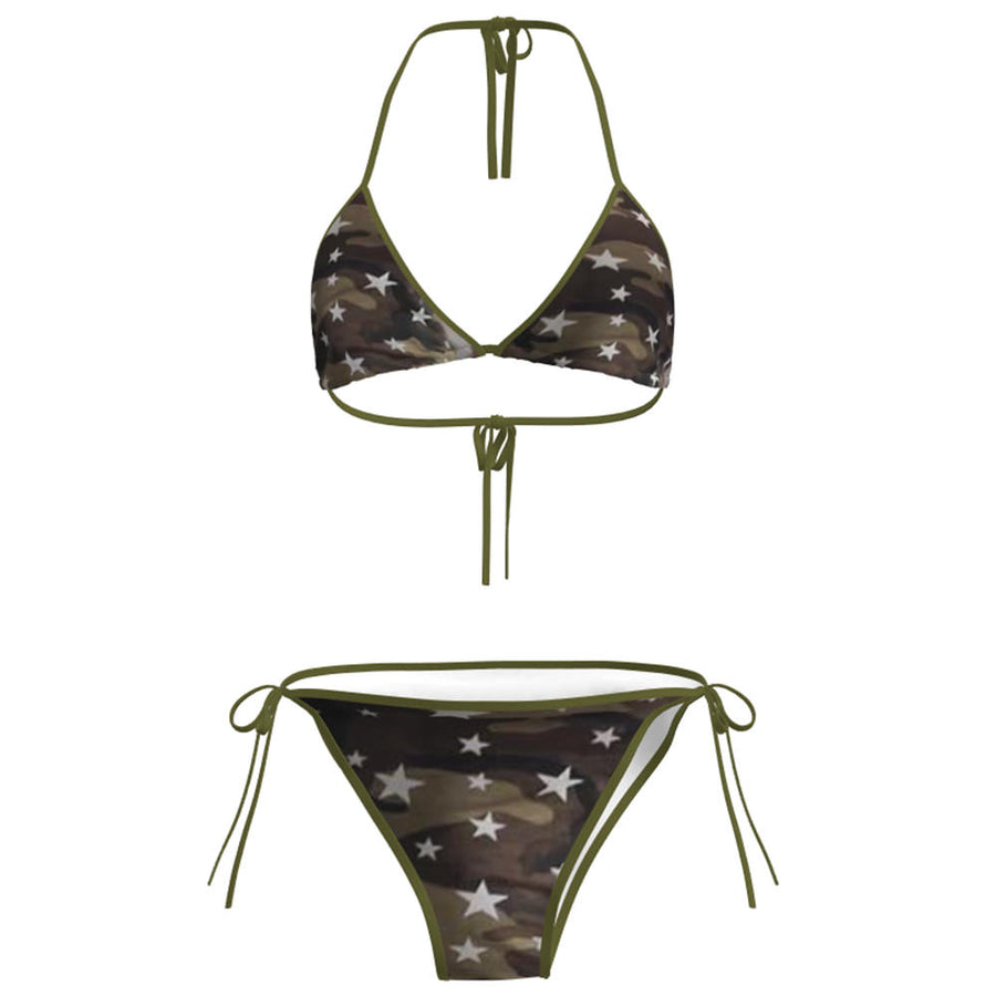 Boogzel Apparel Y2K Star Pattern Camo Bikini Set