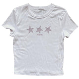 Boogzel Apparel Y2K Star Print Baby Tee, view 4