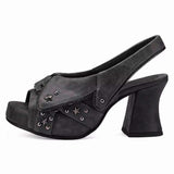 Boogzel Apparel Y2K Star Stud Platform Heel Sandals, view 2
