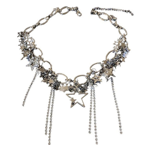 Boogzel Apparel Y2K Stars Rhinestone Necklace