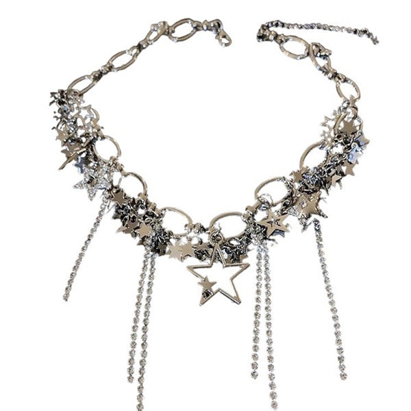 Boogzel Apparel Y2K Stars Rhinestone Necklace