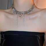 Boogzel Apparel Y2K Stars Rhinestone Necklace, view 2