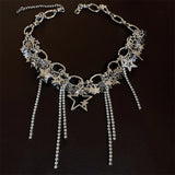 Boogzel Apparel Y2K Stars Rhinestone Necklace, view 3