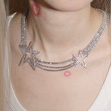 Boogzel Apparel Y2K Style Crystal Star Necklace, view 2